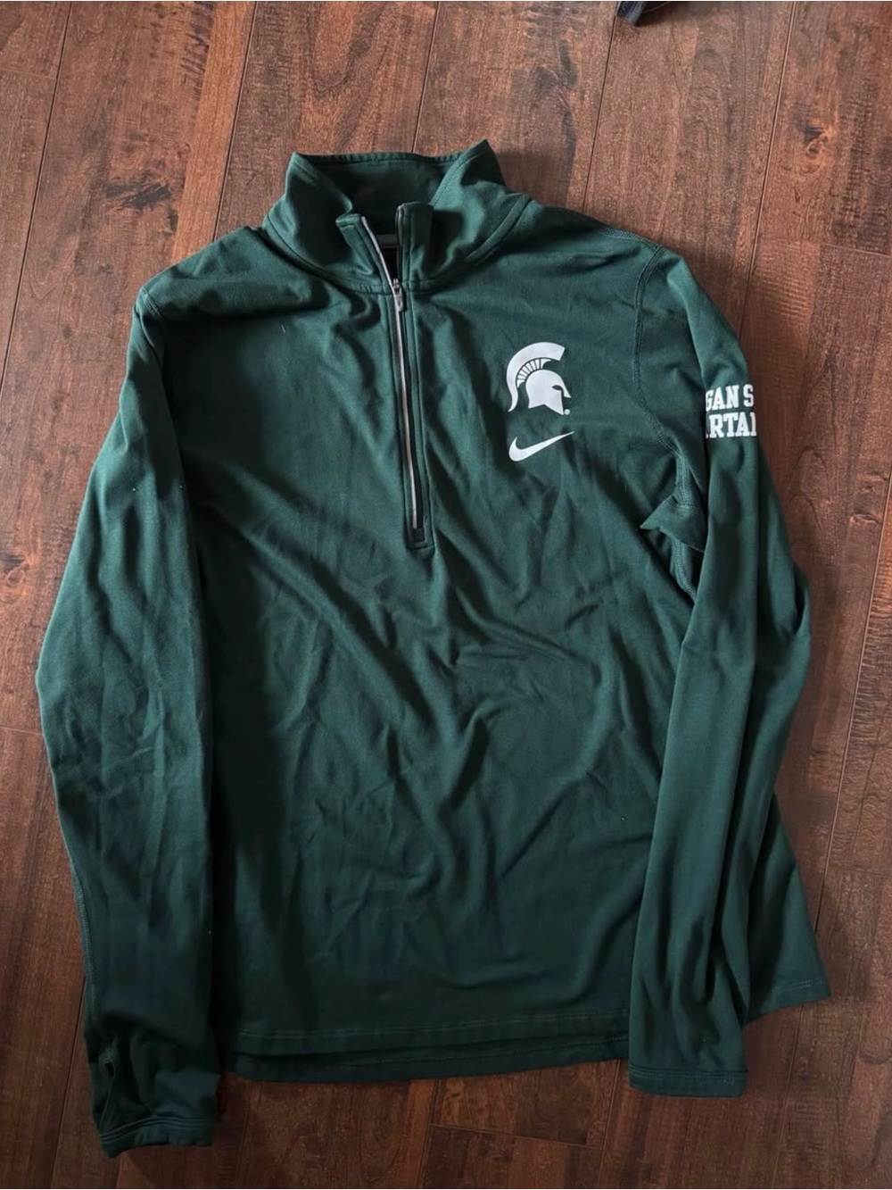 Nike Dri-FIT Dark Green Athletic Pullover with White Logo